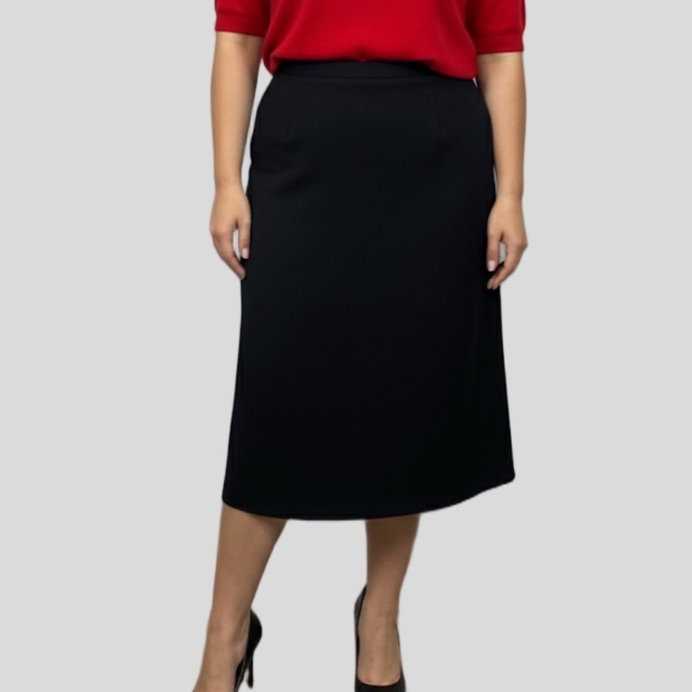 LOUBEN LAURA PETITES Navy Wool Skirt 16P